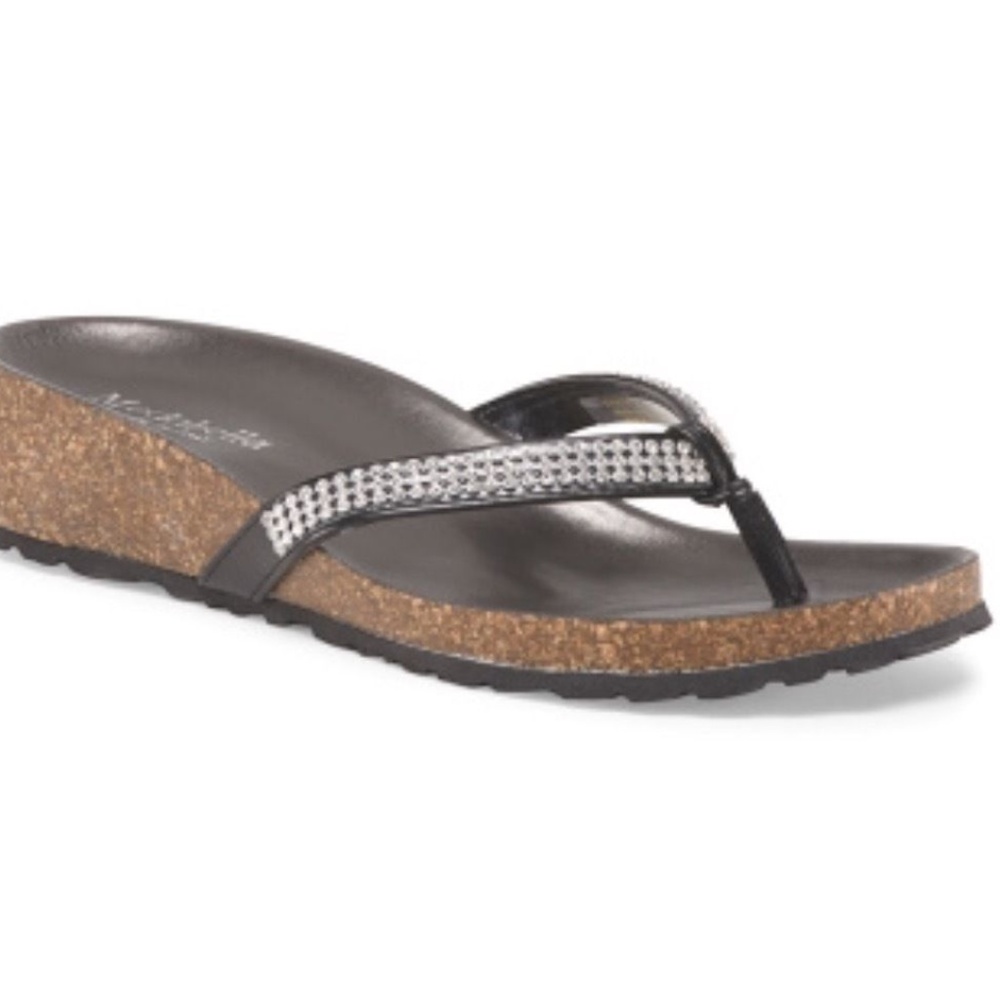 ITALIAN SHOEMAKERS Modabella Made in Italy Cork Thong Sandal New in Box